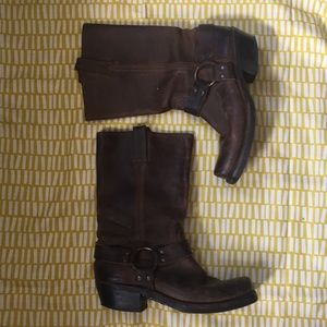 FRYE brown leather calf rise boots